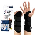 Doctor Developed Wrist Supports (2 Pack) - Wrist Splint W/Doctor Written Handbook - Carpal Tunnel Wrist Splint for Arthritis & Carpal Tunnel Relief - Wrist Brace for Tendonitis, Fitness Wrist Support