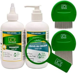 NatulabUSA Lice Combat Treatment Kit | Shampoo, Leave-in Cream, Two Combs and Magnifying Glass | Manages Super Lice & Nits | Repels & Prevents | Pesticide Free | 100% Natural Essential Oils