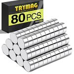 TRYMAG 80Pcs Small Refrigerator Magnets, Tiny Strong Rare Earth Magnets Small Neodymium Disc Magnets for Fridge, Whiteboard, Billboard, Dry Erase Board, Office Magnets