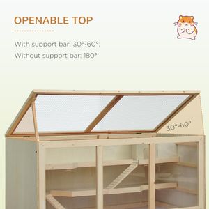 Pawhut Large Wooden Hamster Cage – Spacious Small Pet Habitat