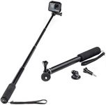 Digicharge Extendable Action Camera Selfie Stick Monopod for GoPro Hero13 Hero12 Hero11 Max Hero10 Hero9 / DJI Osmo Action 5 4 3 / Hero 13 12 11 Mini 10 9 Fusion Akaso Brave Camera Pole (1/4" Thread)