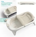 Frida 2-in-1 Collapsible Baby Bath Tub, Removable Support Sling, 0-24 Months