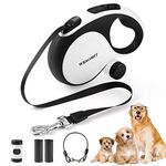 WRSOMIT Retractable Dog Leash with Chew Proof Cable, 26Ft Heavy Duty Dog Leash for Small Medium Large Dogs up to 110lbs, 360° No Tangle, One-Handed Brake