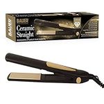 Bauer 38840 Ceramic Hair Straighteners - For All Hair Types - Portable - Fast Heating - 360° Swivel Cord - Safety Hanging Loop