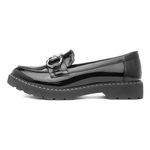 Lilley Amy Womens Black Patent Loafer Shoe - Size 6 UK - Black