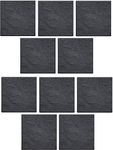 KAM Labelz Black Marble Effect Square Stomping Stone- Set of 10 Slates, Set of 4 Slates and Only 1 Slate| Home Garden Walkway Stomp Stepping Stone Tiles Slate Paving - Hard Wearing