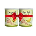 MUSKICHI Wax for Smooth Hair Removal (800 ml) Banana Liposoluble Wax for Face - Upper Lips, Arms, Legs, Bikini Line, Underarms and Full Body | Wax for Men & Women | Wax for All Skin Types (Pack of 2)