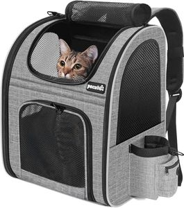 Pecute Cat Carrier Dog Backpack, Portable Breathable Rucksack with Front Opening-Mesh Window-Pockets, Airy Space Great For Carrying Puppy Dogs Cats Up to 8KG