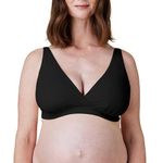 BRAVADO! DESIGNS Women's Ballet Nursing Bra for Breastfeeding Wireless Sleep Maternity Bra Regular Cup, Black Sustainable Fabric, Medium