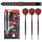 Harrows Wolfram Infinity 22g Steel Tip Dart Set – 97% Tungsten, 3 Supergrip Fusion Shafts, 3 Prime Flights, 3 Extra Ringed Laser Cut Points (22)