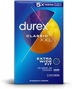 Durex Condom XXL Longer & Wider Natural Latex Condoms, Extra Wide Fit, 12 Count - Ultra Fine & Lubricated (Packaging May Vary)