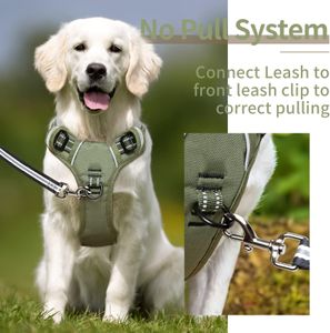 HEELE No-Pull Dog Harness, Adjustable Padded Reflective, Green, Small