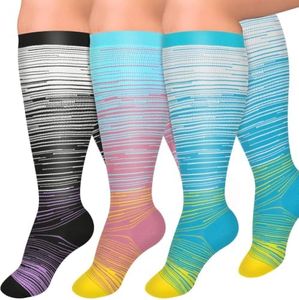 Diu Life 3 Pairs Plus Size Compression Socks for Women and Men Wide Calf Extra Knee High Support for Circulation