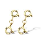 2pcs Necklace Clasps and Closures, Double Round Necklace Clasp Mental Double Round Necklace Clasp Necklaces Bracelet Safety Clasp for Jewelry Making Necklaces Bracelet(Gold)