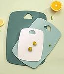 Cutting Boards for Kitchen,Plastic Cutting Board Set of 3, Thick Chopping Boards for Meat, Veggies, Fruits, with Easy Grip Handle,Dishwasher Safe (CB-Green-CA)