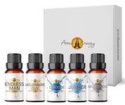 for Him Inspired Fragrance Oil Gift Box Set 5 x 10ml | for Home Diffuser Refill, Wax Melts, Candle Making, Soaps, Perfume | Adventurous, De Code, Endless Man, Jumper, Millionaire Guy | Made in UK