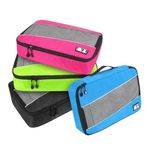Small Packing Cubes For Travel, SWEDOU 4pcs Small Travel Organiser Bag for Luggage Suitcase Mesh Clothes Space Save Waterproof Handy Storage Travel Pouch -4Color