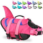 Fragralley Dog Life Jacket Shark Fin, Pet Flotation Life Vest for Small, Middle, Large Size Dogs, Dog Lifesaver Preserver Swimsuit with Handle for Swim, Pool, Beach, Boating