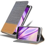 cadorabo Book Case works with Motorola MOTO X STYLE in LIGHT GREY BROWN - with Magnetic Closure, Stand Function and Card Slot - Wallet Etui Cover Pouch PU Leather Flip