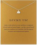 ZYAWP Message Card Elephant Pendant