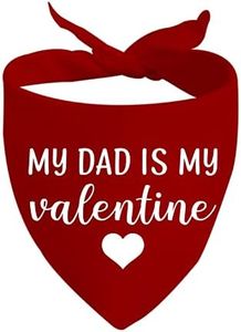 JXGZSO 1 Piece My Mom/Dad Is My Valentine Dog Bandana Valentine's Day Dog Bandana Gift (Dad Is My Valentine CA)