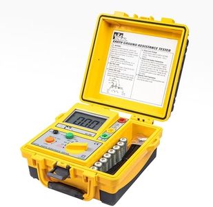 Ideal Electrical 3-Pole Ground Resistance Tester, Auto-Ranging Earth Voltage & Ground Rod Measurement, Non-GFCI Tripping Design, Zero-Ohm Adjust, Data Hold, Hard Case, Leads & Electrodes