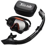 Silicone Adult Diving Swimming Mask Set, Anti-Fog Professional Watersports Equipment for Snorkeling Underwater Hunting YM138+YS03, with A Carry Case