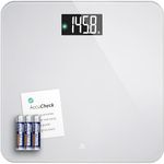 AccuCheck Digital Body Weight Scale from Greater Goods, Patent Pending Technology (Silver Glass)