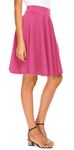 Urban CoCo Women's Basic Versatile Stretchy Flared Casual Mini Skater Skirt, Rose, Large