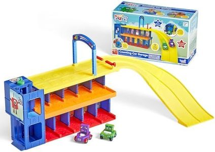 hand2mind Counting Car Garage, Race Car Track, Toy Vehicle Playsets, Parking Garage, Pretend Play Sets for Preschoolers, Preschool Math Learning Activities, Numbers for Toddlers, Kids Birthday Gifts