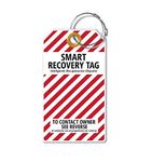 Dynotag® PROTAGZ Series Web/GPS Enabled QR Smart MEGA Luggage Tag w. Double Steel Loops - in Six Designs (Candycane)