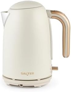 Salter Pebble Kettle – 1.7 L Fast Boil Electric Tea Kettle, Removable Limescale Filter, Water Level Indicator, 360° Swivel Base, Viewing Window, Boil Dry Protection, Flip Lid, 3kW, Stone