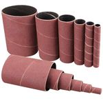 Shineboc Spindle Sander Sleeves for Spindle Sander 120 Grit Sandpaper, 115mm Length, 6 Different Diameters 1/2 in., 3/4 in., 1 in., 1-1/2 in., 2 in. and 3 in