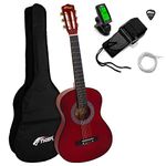 Classical Guitar – Red 3/4 Size Guitar Inc Tuner, Bag, Picks & Strap Age 9-11