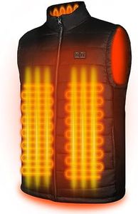 AFUNSO Heated Vest for Men Women,Electric Lightweight Heating Coat USB Electric Body Warmer Clothes for Hiking,Outdoor Activities and Daily Life(Battery Not Included), Black, L