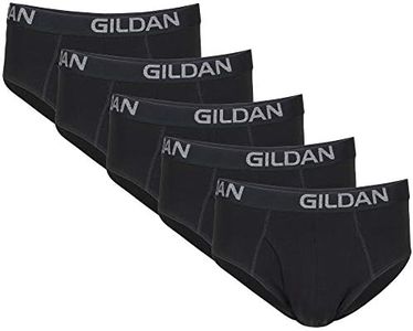 Gildan Men's Cotton Stretch Brief, Black Soot, Large