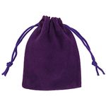 WedDecor Pack of 10 Velvet Bags with Drawstring Soft Durable Reusable Pouch with Drawstrings for Keeping Jewelry Gifts Bags Wedding Rings Christmas Candy (Purple, 7cm x 9cm)