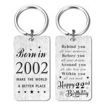 Gezxin Happy 22nd Birthday keyring Gifts for Women Men- 22 Year Yr Old Birthday Gifts Ideas for Him Her Male Female- Sweet 2002 22th Birthday Bday Presents for Boy Girl