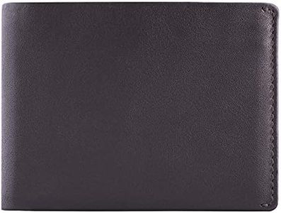 DiLoro RFID Slim Leather Travel Wallet for Men Bifold Top Flip 2 ID Windows (Napa Brown)