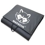 Mapache Yoga Mat, 10mm-12mm Thick, Leatherite Finish, Non-Slip, Hand-Stitched, Blue for yoga exercises Color Black