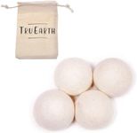 Wool Dryer Balls by Tru Earth 4-Pack, XL Premium Reusable Natural Fabric Softener (4)