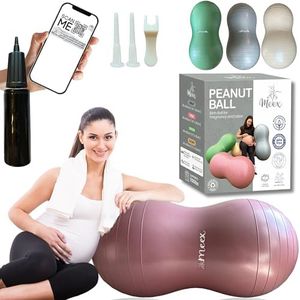 Peanut Ball Labor - Durable and Thick Birthing Ball for Pregnancy - Peanut Ball Pregnancy for Labor - Antiburst Birth Ball - Labor Ball - Peanut Exercise Ball - Pregnancy Ball - Pink (Pump included)