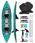 OCEANBROAD V1-320 Inflatable Sit-in Kayak, 2-Person, 4.2m/13ft, with Paddles, Kayak Seats, Pedals, Hand Pump and Bag