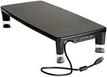 3M Adjustable Monitor Stand with 4-Port USB Hub, Black, Great for Computer Monitors, Laptops, TVs, Speakers, Printers and More