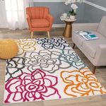 UNIQUE CARPET CREATION Hand-Tufted Woolen Carpet Solid Area Rug for Living Room (Size 3X5 Feet Multicolor 90X150 Cm)