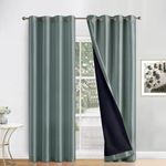 ThinkArtDecor Blackout Curtains 8 feet Long Set of 2, Room Darkening Thermal Insulated Solid Door Curtains with Tie Backs, Dark Grey