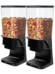 Tokokimo Cereal Dispensers Countertop, Dry Food Dispenser Storage Container Organizer for Granola, Cereal, Dry Food, Cat Food, Black(2 Pcs)