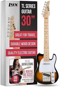 LyxPro 30” Electric Guitar TL Series, Full-Size Paulownia Wood Body, 3-Ply Pickguard, C-Shape Neck, Ashtray Bridge, Quality Gear Tuners, 3-Way Switch & Volume/Tone Controls, 2 Picks Included, Sunburst