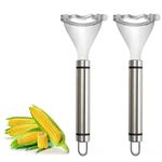 2 Pcs Corn Peeler, Thresher Stainless Steel Corn Peeler for Corn On The Cob Corn Kernel Remover Tool Magic Corn Stripper Tool, Corn Kernel Remover with Ergonomic Peeler for Kitchen