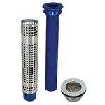 250MM Tall Commercial Sink Plug Strainer Overflow Waste Pipe with BACKNUT Complete Set 250Hx42(Ø) mm